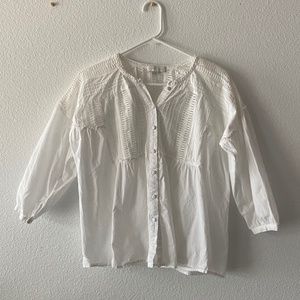 Anthropologie White Peasant Blouse